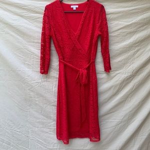 Womens Size 10 Red Wrap Dress